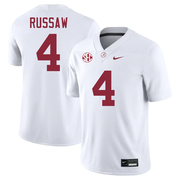 #4 Qua Russaw Alabama Jersey,University Of Alabama Crimson Tide Football Jersey,Uniforms-White